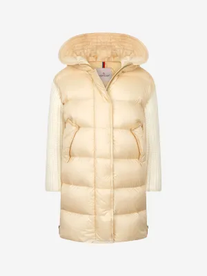 Mädchen Katife Long Parka in Elfenbein