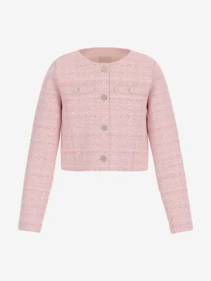 Mädchen Tweed Jacke in Rosa