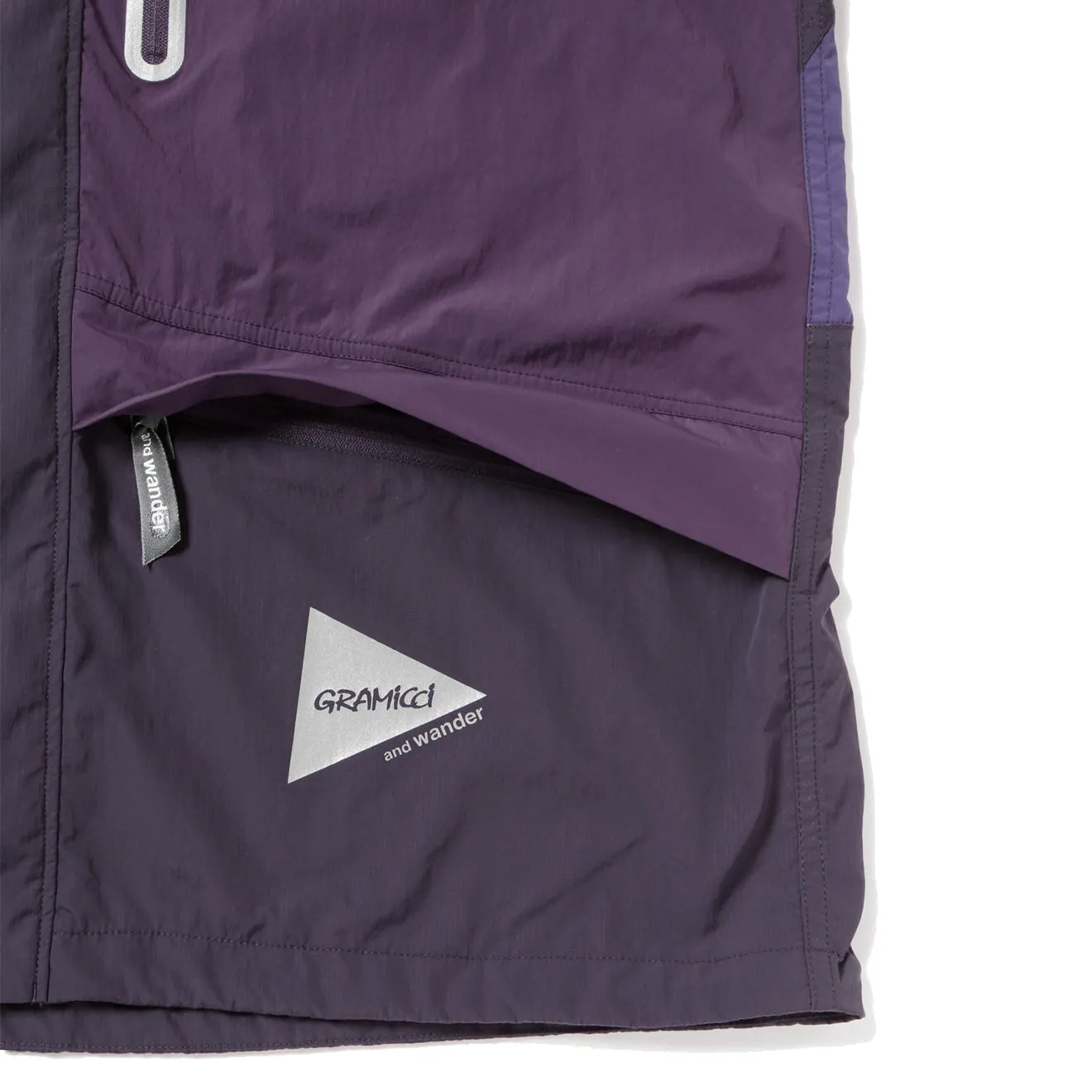 Gramicci x And Wander Patchwork Wind Hoodie Mehrfarbig Lila