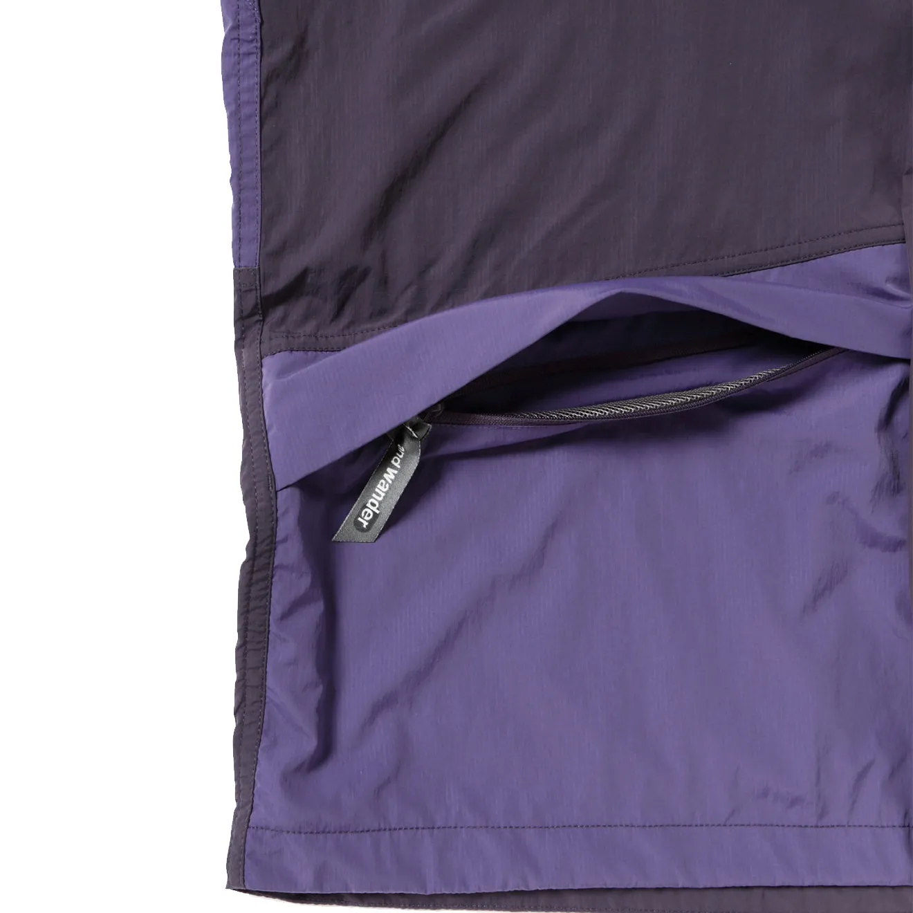 Gramicci x And Wander Damen Patchwork Wind Hoodie Mehrfarbig Lila