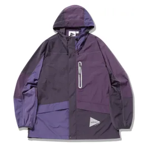 Gramicci x And Wander Damen Patchwork Wind Hoodie Mehrfarbig Lila