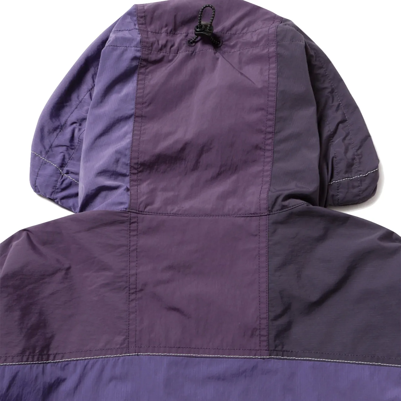 Gramicci x And Wander Damen Patchwork Wind Hoodie Mehrfarbig Lila