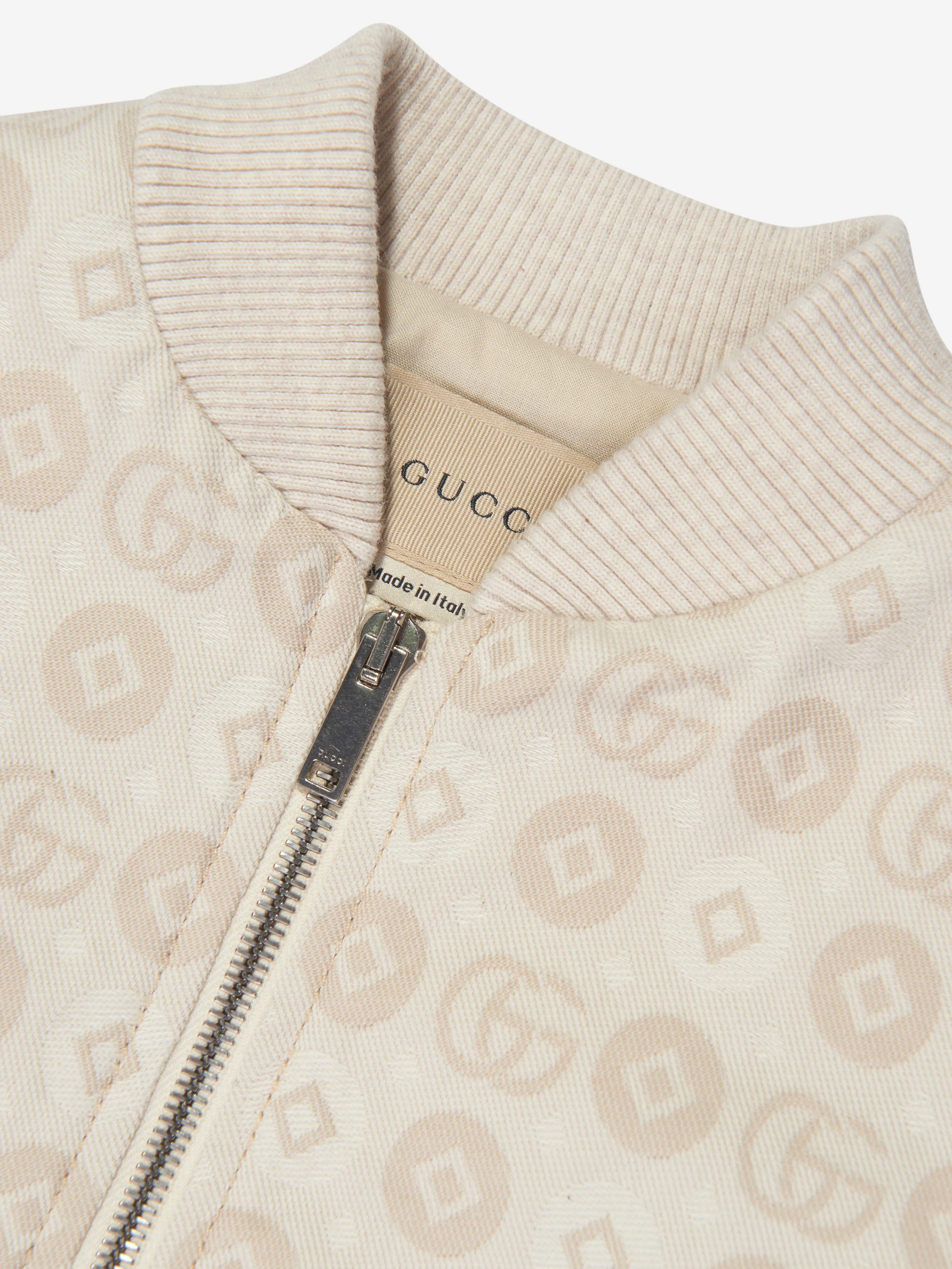Gucci Boys Denim Bomberjacke in Elfenbein