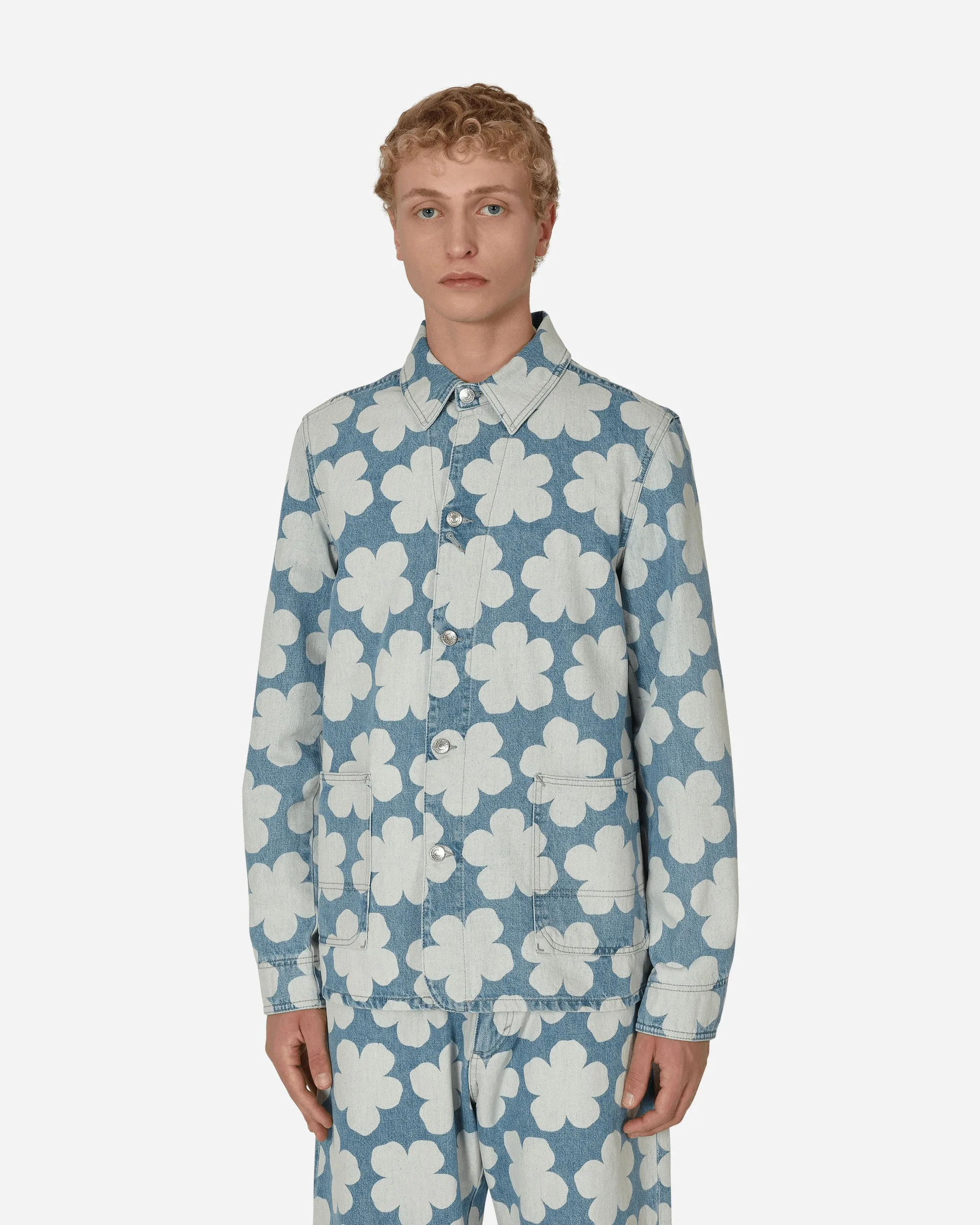 Hana Dots Denim Arbeitsjacke Blau