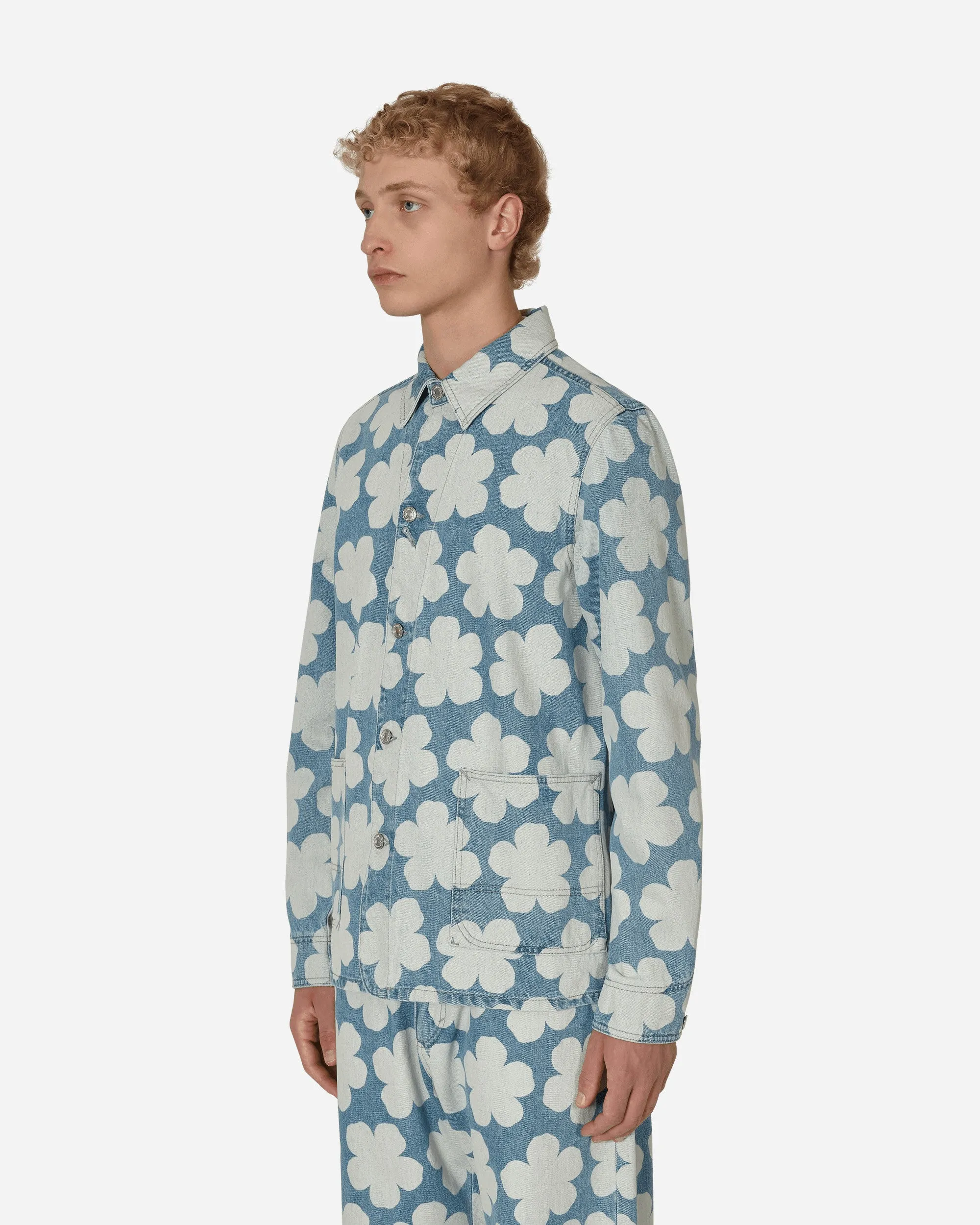 Hana Dots Denim Arbeitsjacke Blau