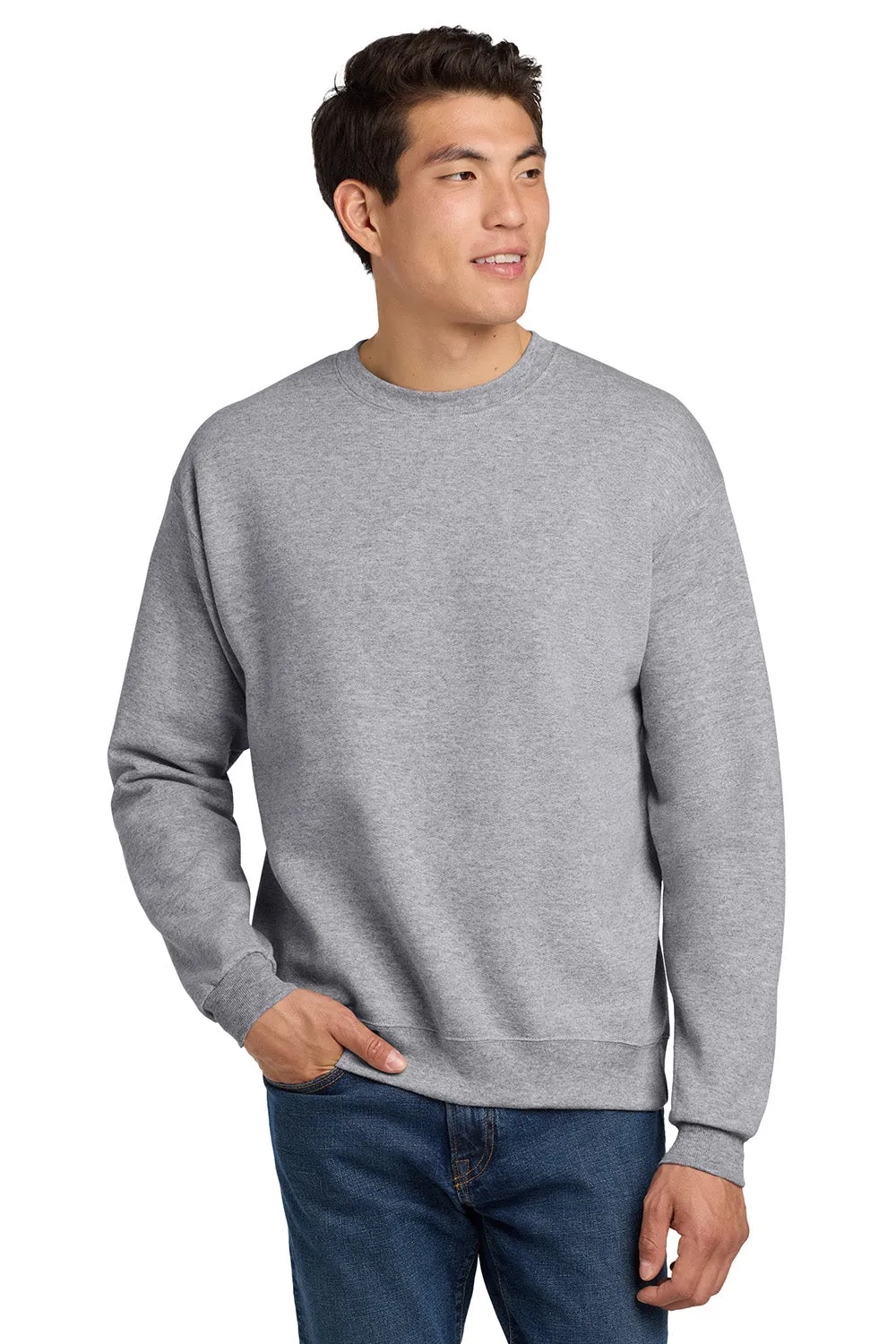 Hanes Herren EcoSmart Print Pro XP pillingresistente Fleece-Crewneck-Sweatshirt - Lichtstahlgrau