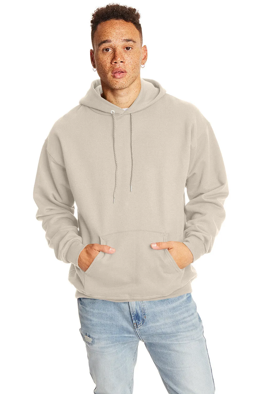 Hanes Herren Ultimate Cotton PrintPro XP pillenbeständiger Kapuzenpullover mit Kangaroo-Tasche - Sand