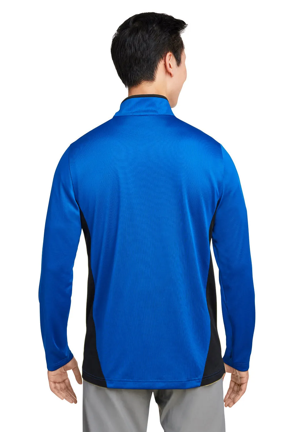 Harriton Herren Flash Performance Feuchtigkeitstransportierendes Colorblock 1/4-Zip Sweatshirt - Echt Royalblau/Schwarz