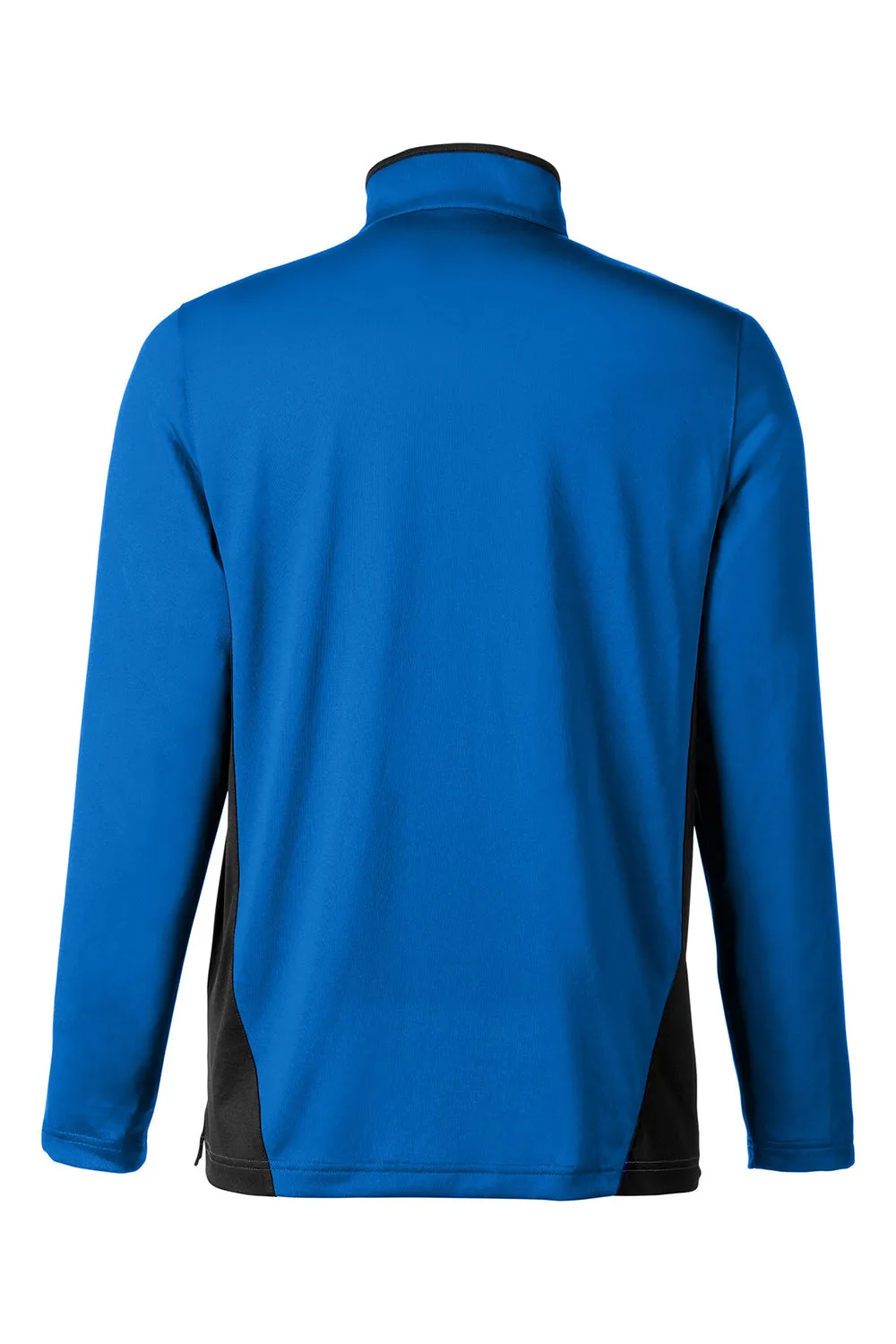 Harriton Herren Flash Performance Feuchtigkeitstransportierendes Colorblock 1/4-Zip Sweatshirt - Echt Royalblau/Schwarz