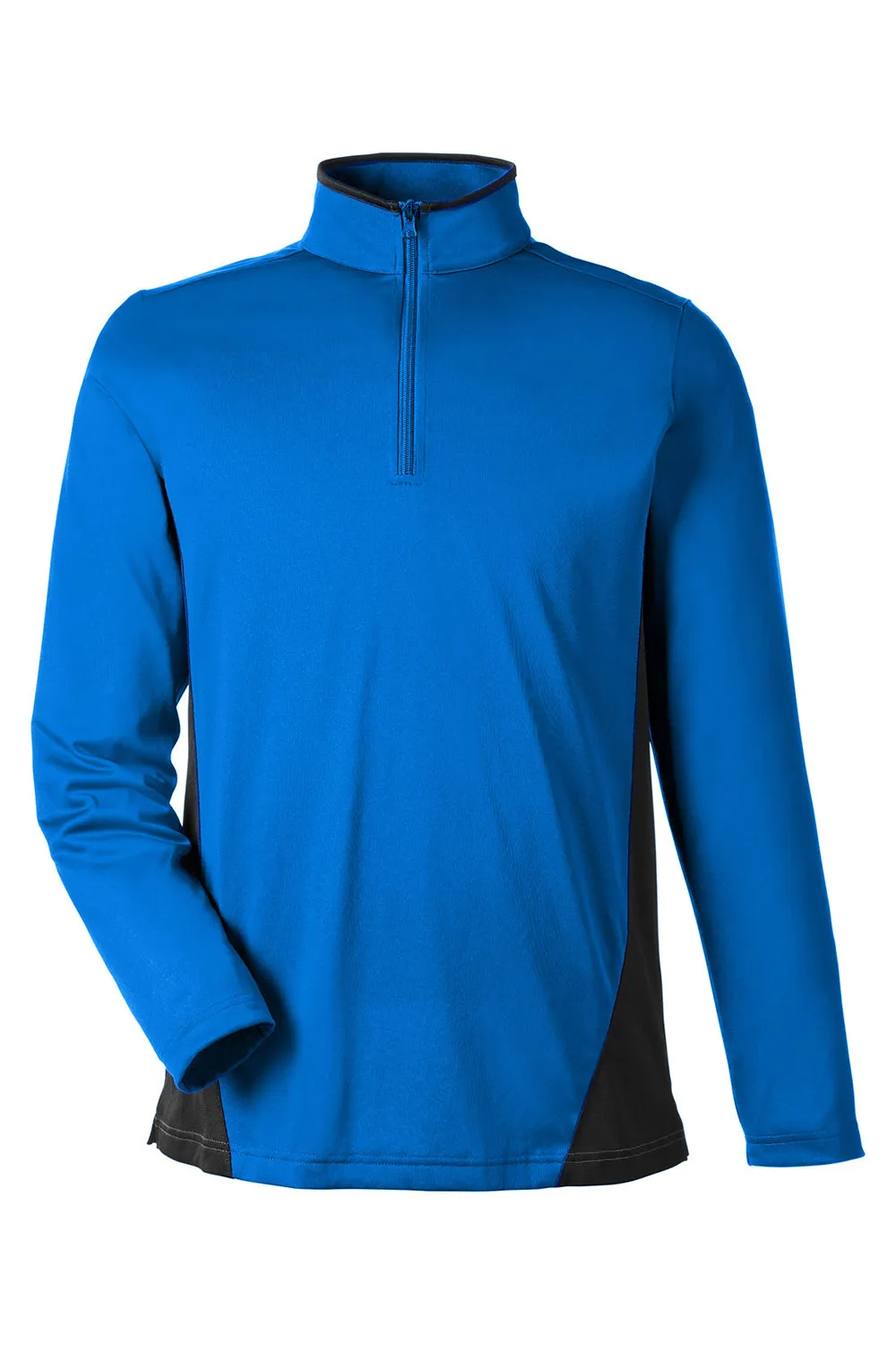 Harriton Herren Flash Performance Feuchtigkeitstransportierendes Colorblock 1/4-Zip Sweatshirt - Echt Royalblau/Schwarz