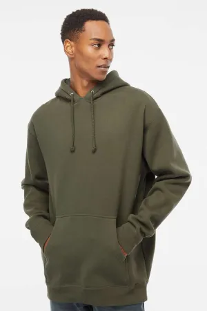 Independent Trading Company Herren Kapuzenpullover Hoodie mit Kangaroo-Tasche - Armee Grün