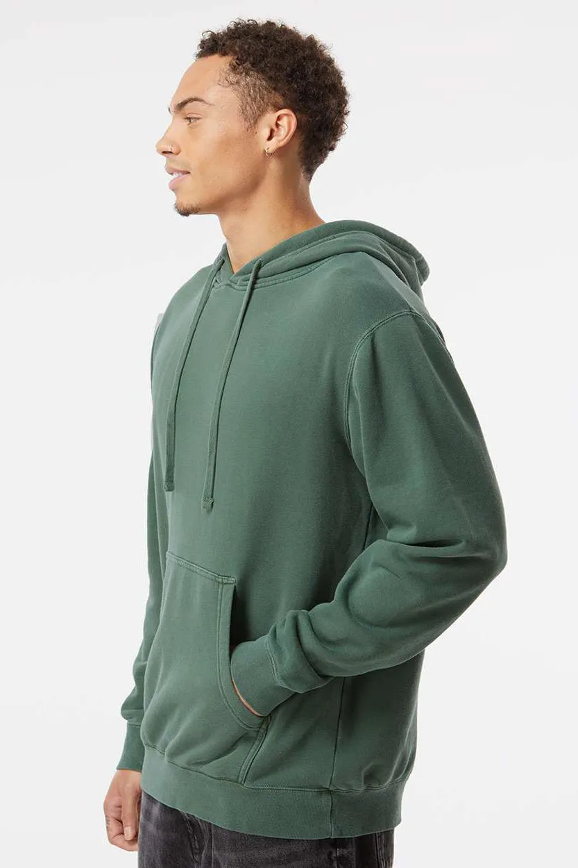 Independent Trading Company Herren Pigmentgefärbte Kapuzenpullover Hoodie mit Kangaroo-Tasche - Alpingrün