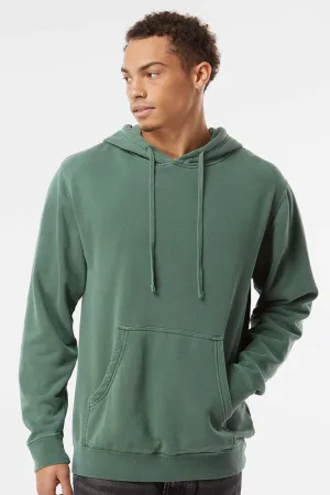 Independent Trading Company Herren Pigmentgefärbte Kapuzenpullover Hoodie mit Kangaroo-Tasche - Alpingrün