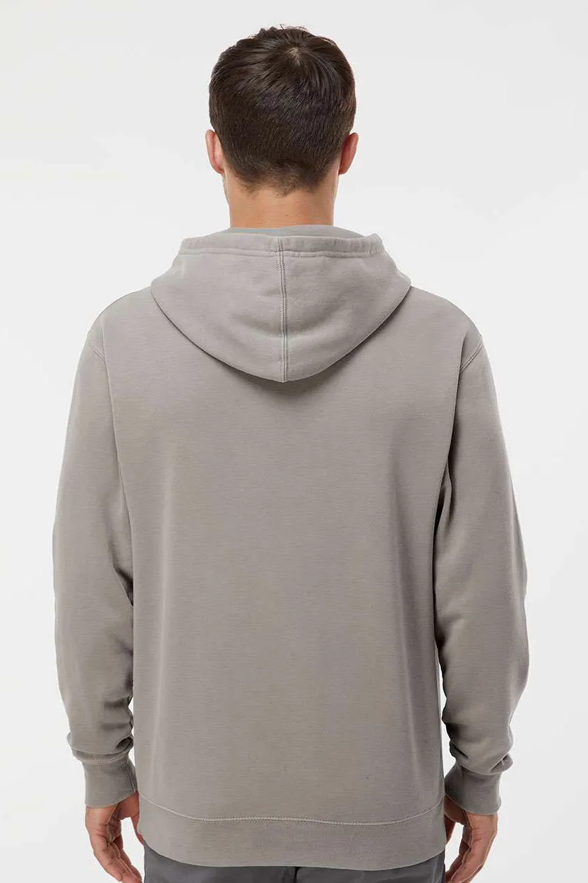 Independent Trading Company Herren Pigmentgefärbte Kapuzenpullover Hoodie mit Kangaroo-Tasche - Zementgrau