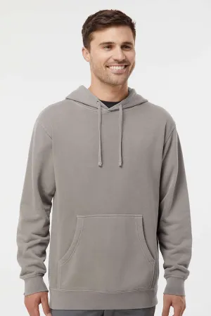 Independent Trading Company Herren Pigmentgefärbte Kapuzenpullover Hoodie mit Kangaroo-Tasche - Zementgrau
