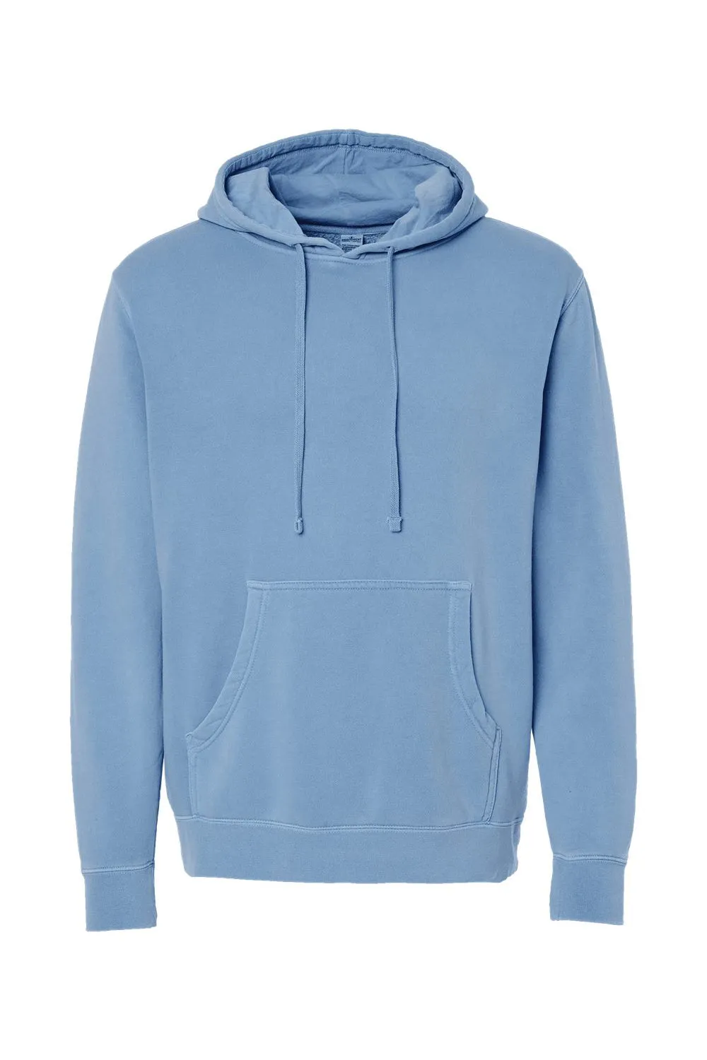 Independent Trading Company Herren Pigmentgefärbtes Kapuzenpullover Hoodie mit Kangaroo-Tasche - Hellblau