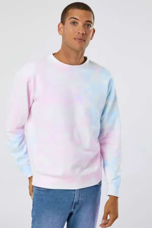 Independent Trading Company Herren Tie-Dye Crewneck Sweatshirt - Zuckerwatte
