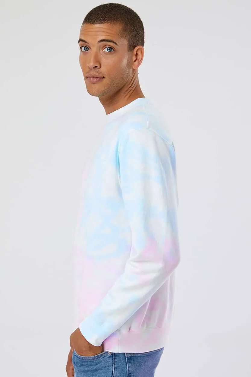Independent Trading Company Herren Tie-Dye Crewneck Sweatshirt - Zuckerwatte