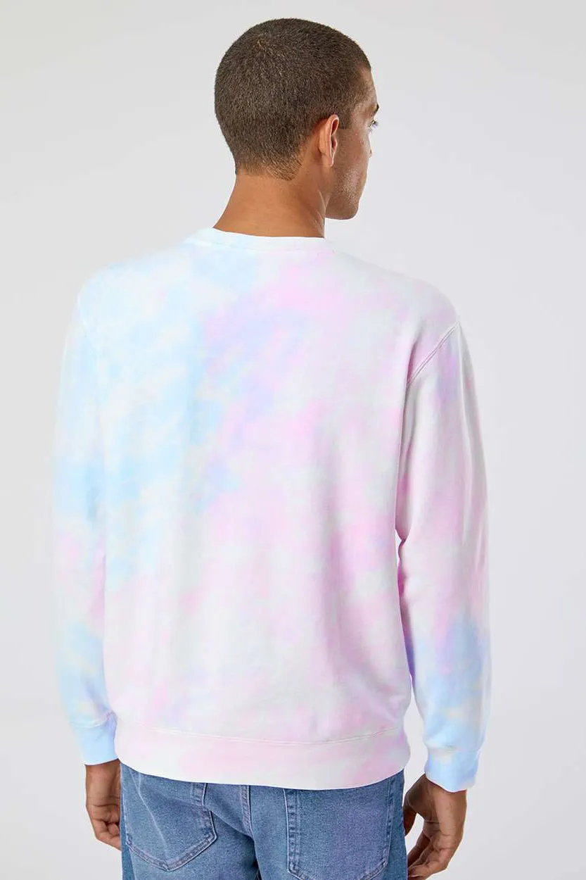 Independent Trading Company Herren Tie-Dye Crewneck Sweatshirt - Zuckerwatte
