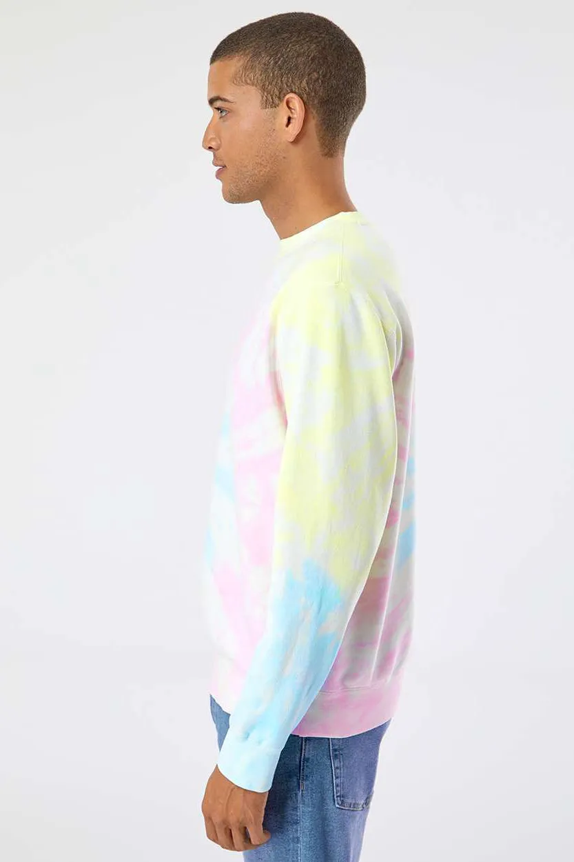 Independent Trading Company Herren Tie-Dye Crewneck Sweatshirt - Sonnenuntergangs-Wirbel