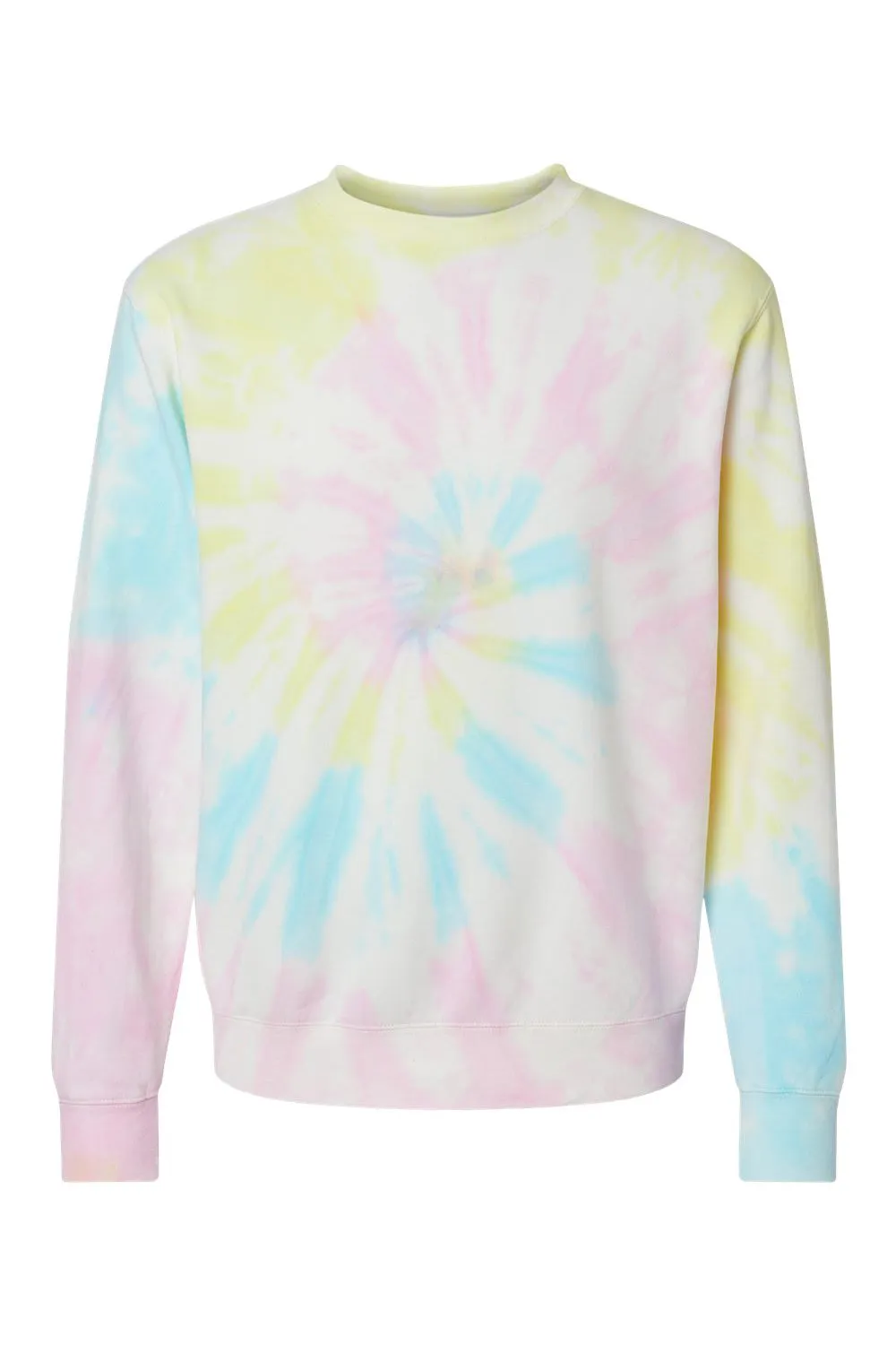 Independent Trading Company Herren Tie-Dye Crewneck Sweatshirt - Sonnenuntergangs-Wirbel