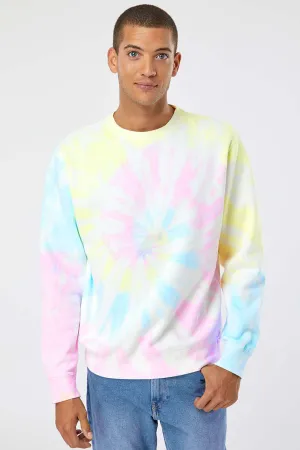 Independent Trading Company Herren Tie-Dye Crewneck Sweatshirt - Sonnenuntergangs-Wirbel