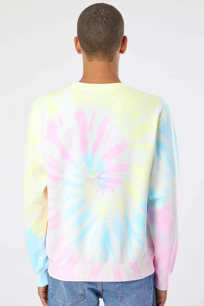 Independent Trading Company Herren Tie-Dye Crewneck Sweatshirt - Sonnenuntergangs-Wirbel