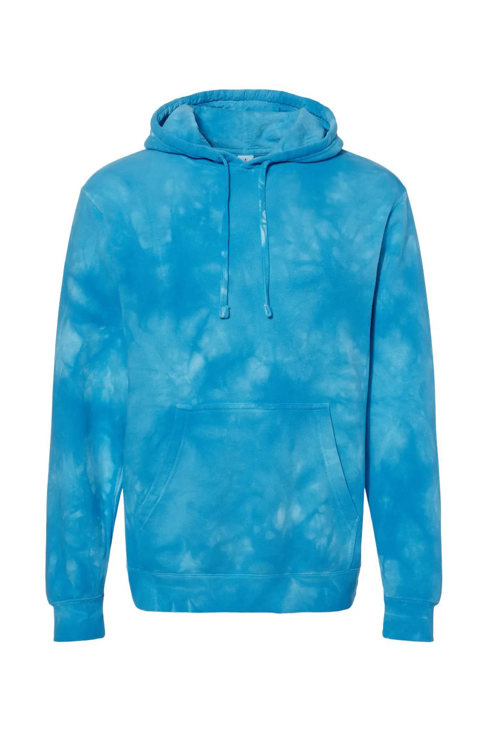 Independent Trading Company Herren Kapuzenpullover mit Tie-Dye-Muster und Kangaroo-Tasche - Aquamarin