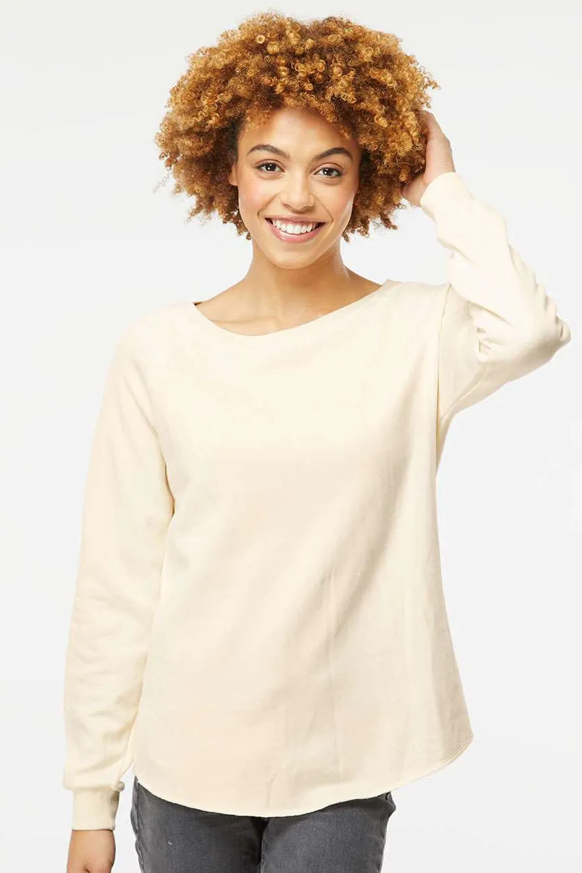 Independent Trading Company Damen California Wave Wash Crewneck Sweatshirt - Knochenfarbe
