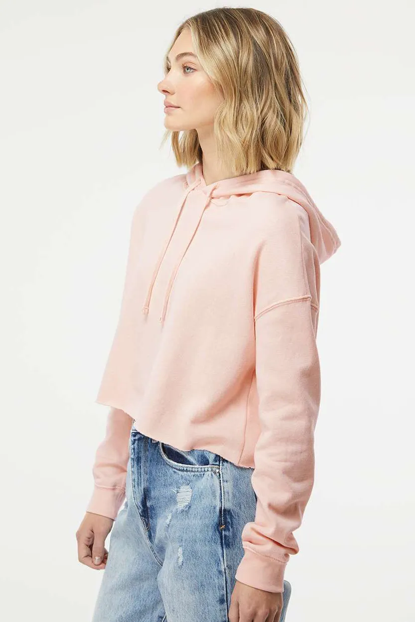 Independent Trading Company Damen Crop Kapuzenpullover Hoodie - Blassrosa
