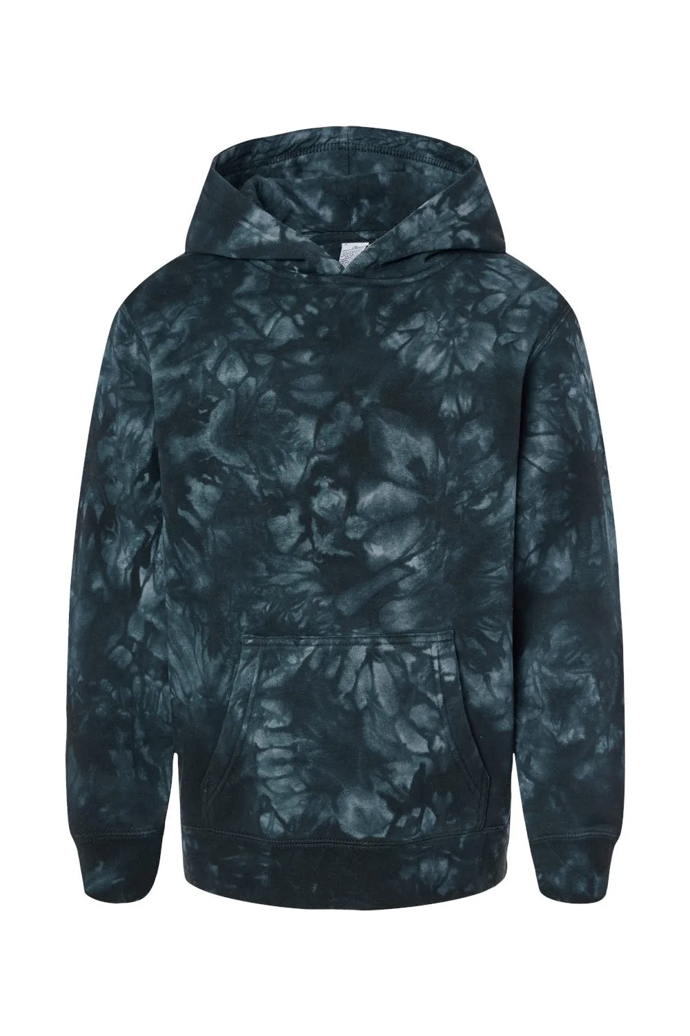Independent Trading Company Jugendliche Batik Kapuzenpullover Hoodie mit Kangaroo-Tasche - Schwarz