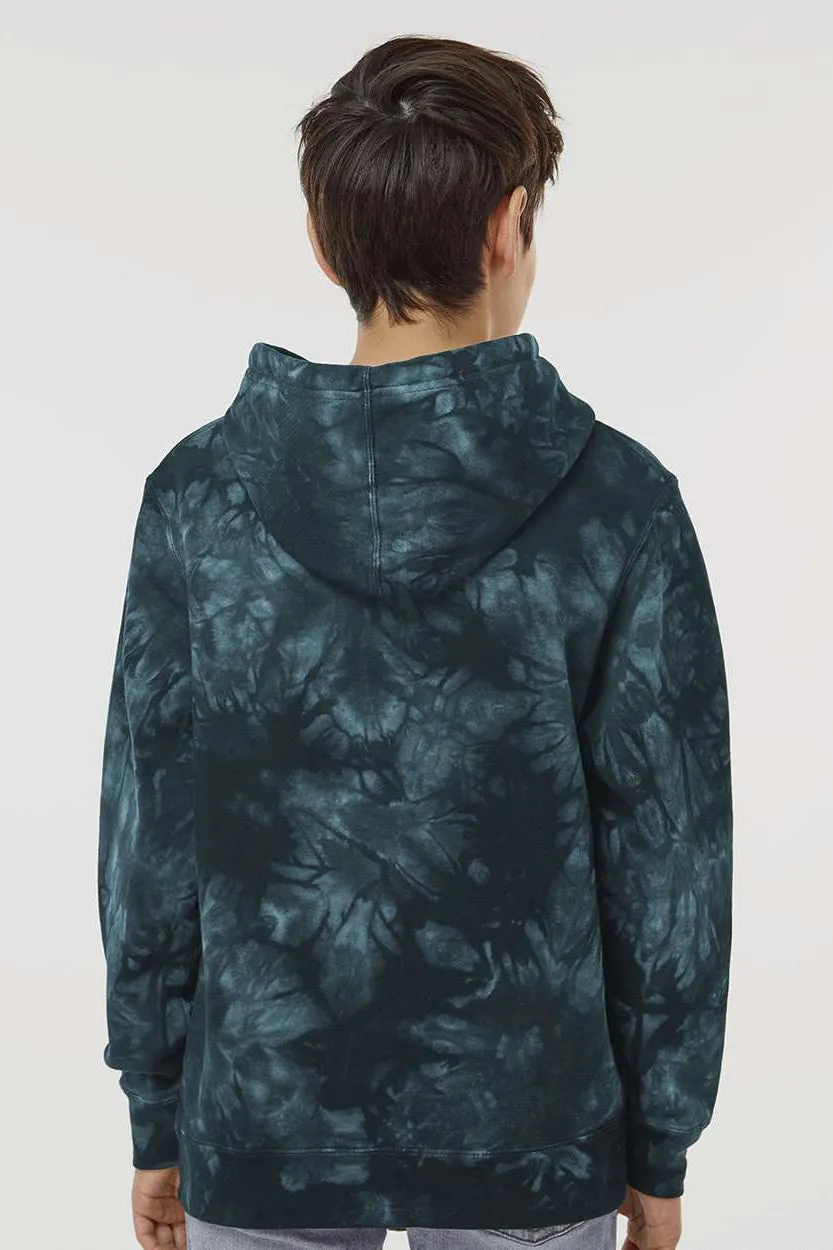Independent Trading Company Jugendliche Batik Kapuzenpullover Hoodie mit Kangaroo-Tasche - Schwarz