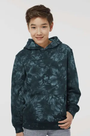 Independent Trading Company Jugendliche Batik Kapuzenpullover Hoodie mit Kangaroo-Tasche - Schwarz