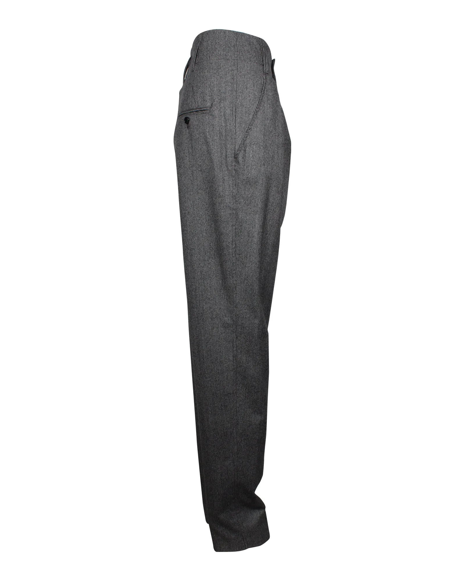 Isabel Marant Plissierte Gerade Hose mit Hoher Taille in Grau aus Virgin Wool