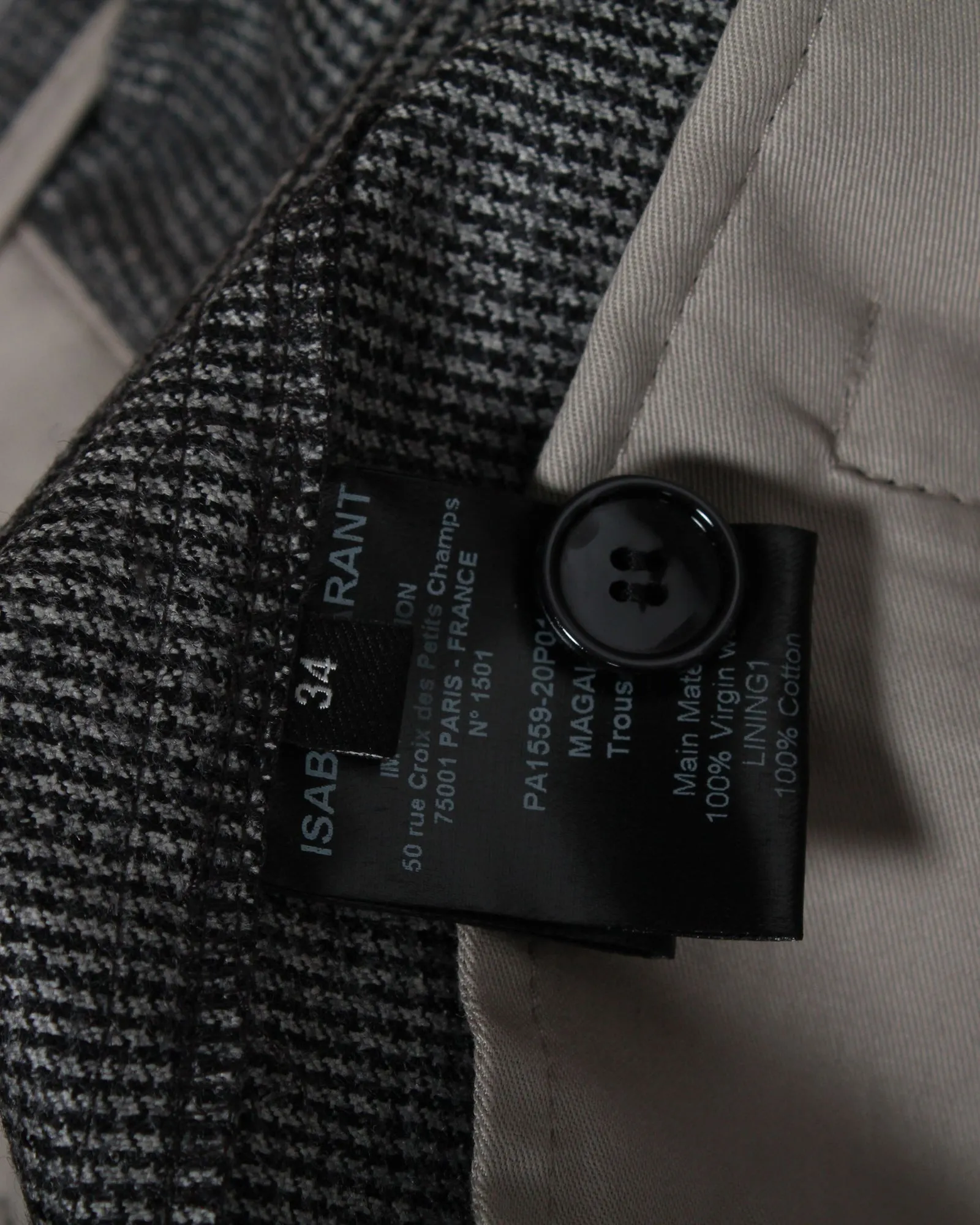 Isabel Marant Plissierte Gerade Hose mit Hoher Taille in Grau aus Virgin Wool