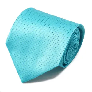 Isaia Turquoise Blue Pindot Silk Tie Clothing_Isaia