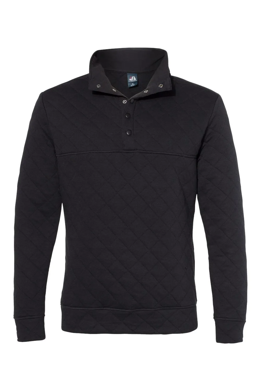 J America Herren Steppjacke mit 1/4 Reißverschluss - Schwarz