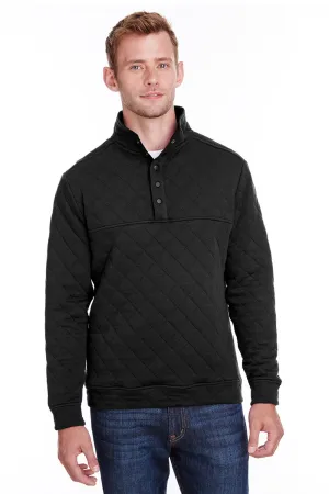J America Herren Steppjacke mit 1/4 Reißverschluss - Schwarz
