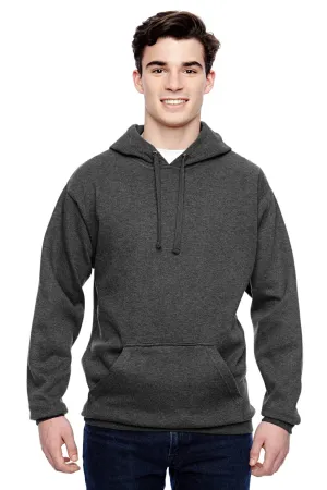 J America Herren Tailgate Fleece Kapuzenpullover mit Kangaroo-Tasche - Heather Charcoal Grey