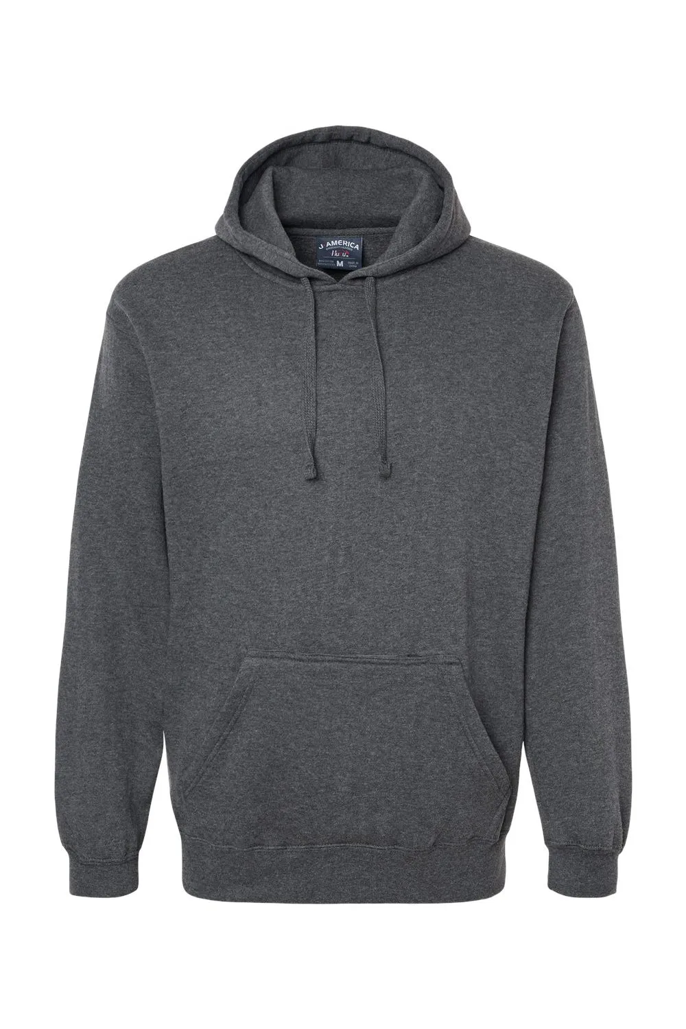 J America Herren Tailgate Fleece Kapuzenpullover mit Kangaroo-Tasche - Heather Charcoal Grey