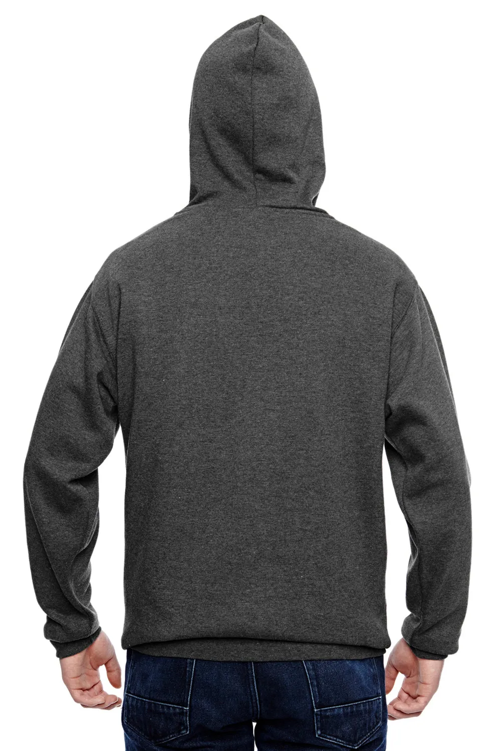 J America Herren Tailgate Fleece Kapuzenpullover mit Kangaroo-Tasche - Heather Charcoal Grey