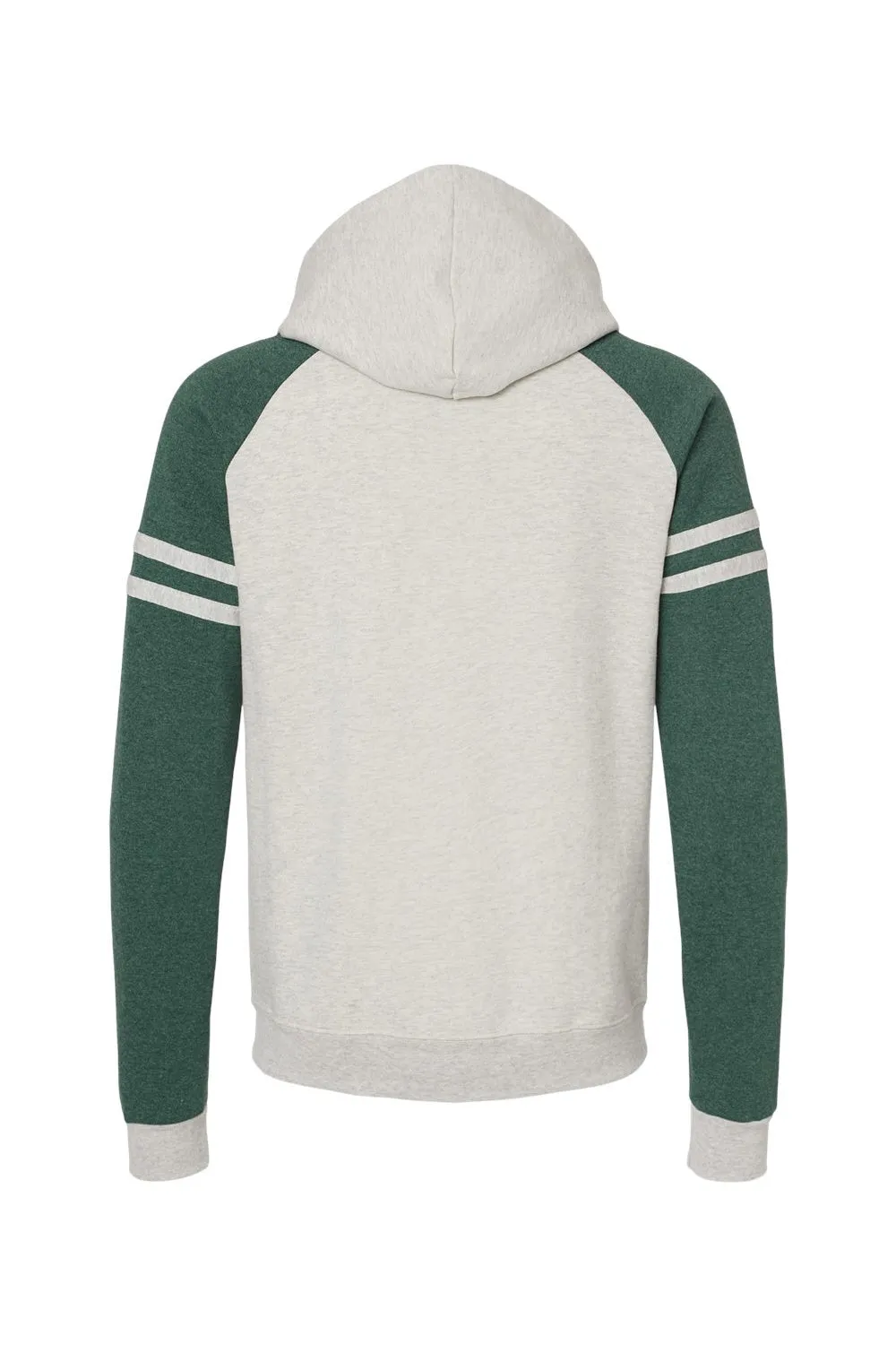 Jerzees Herren NuBlend Fleece Varsity Colorblock Kapuzenpullover mit Kangaroo-Tasche - Heather Oatmeal/Waldgrün