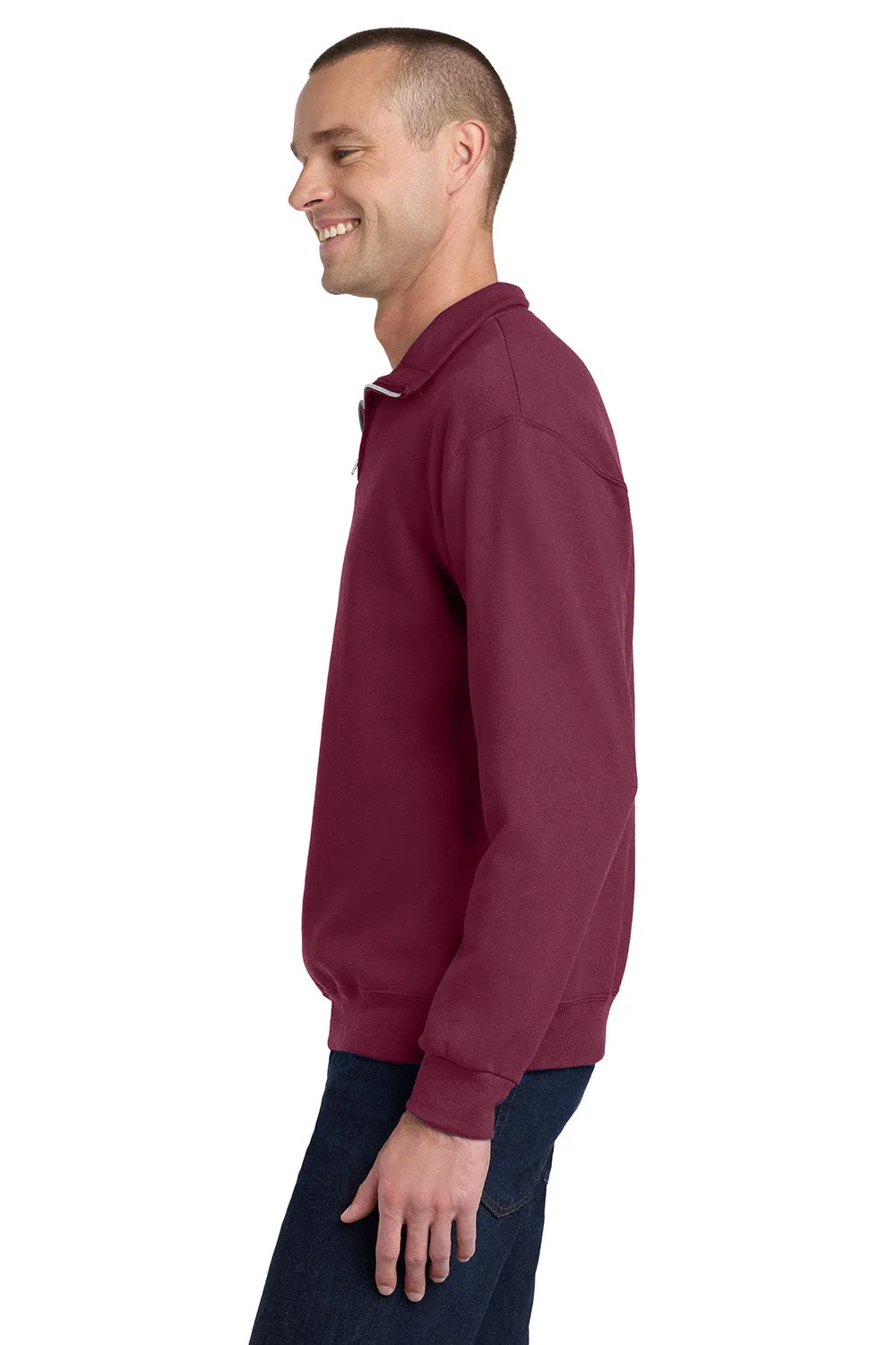 Jerzees Herren NuBlend pillingresistente Fleece 1/4-Zip Sweatshirt - Kastanienbraun