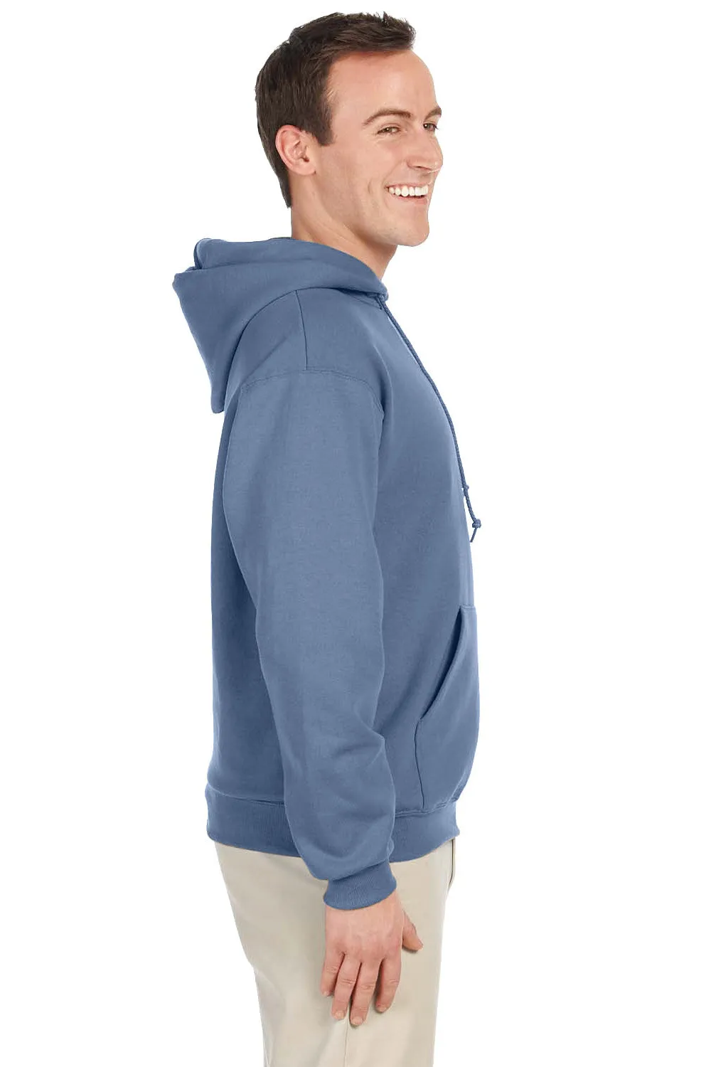 Jerzees Herren NuBlend pillingresistente Fleece Kapuzenpullover Hoodie mit Kangaroo-Tasche - Denim Blau