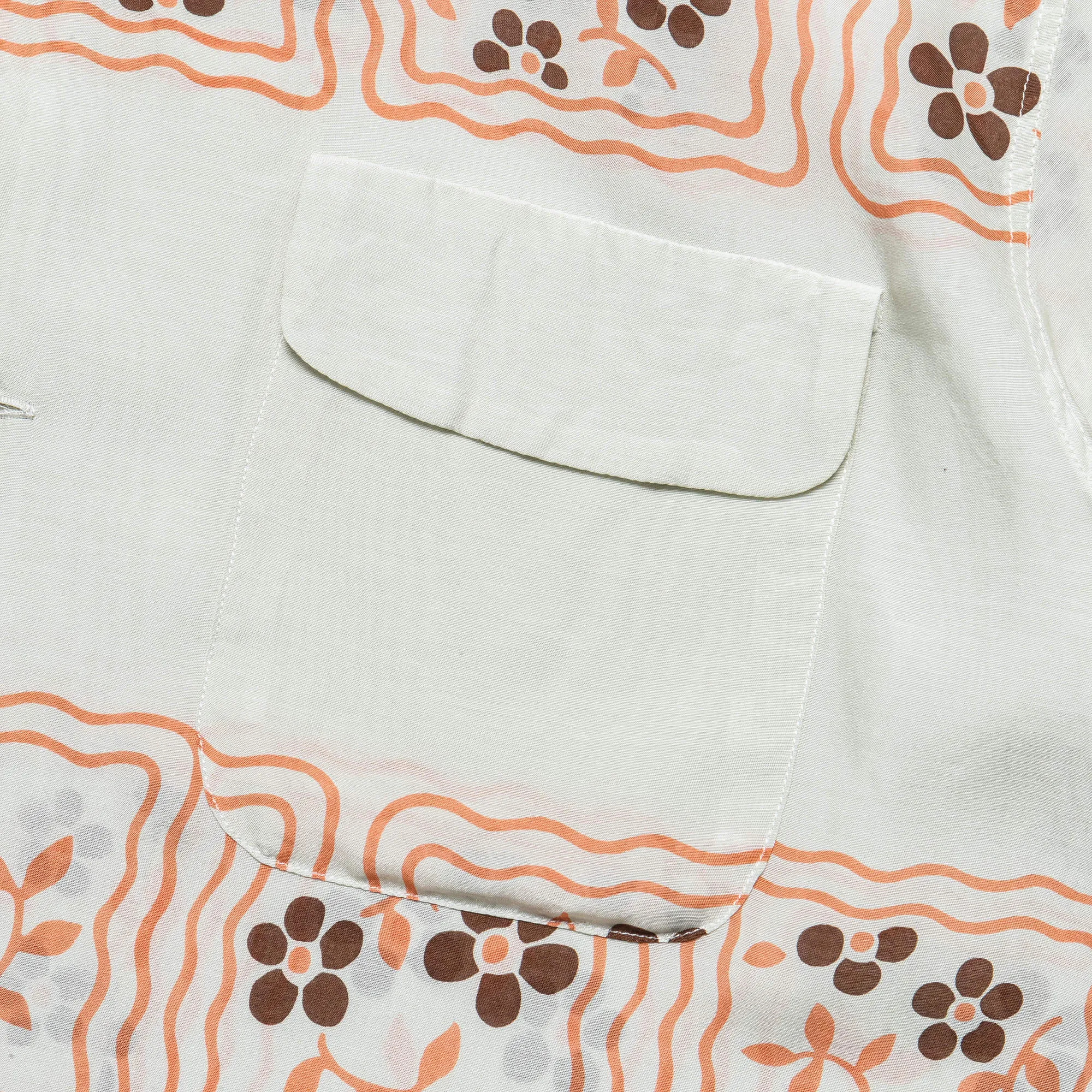 Kapital Clothing Seiden-Rayon COOKIE WRANGLE Kragen Aloha-Hemd - Ecru