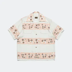 Kapital Clothing Seiden-Rayon COOKIE WRANGLE Kragen Aloha-Hemd - Ecru