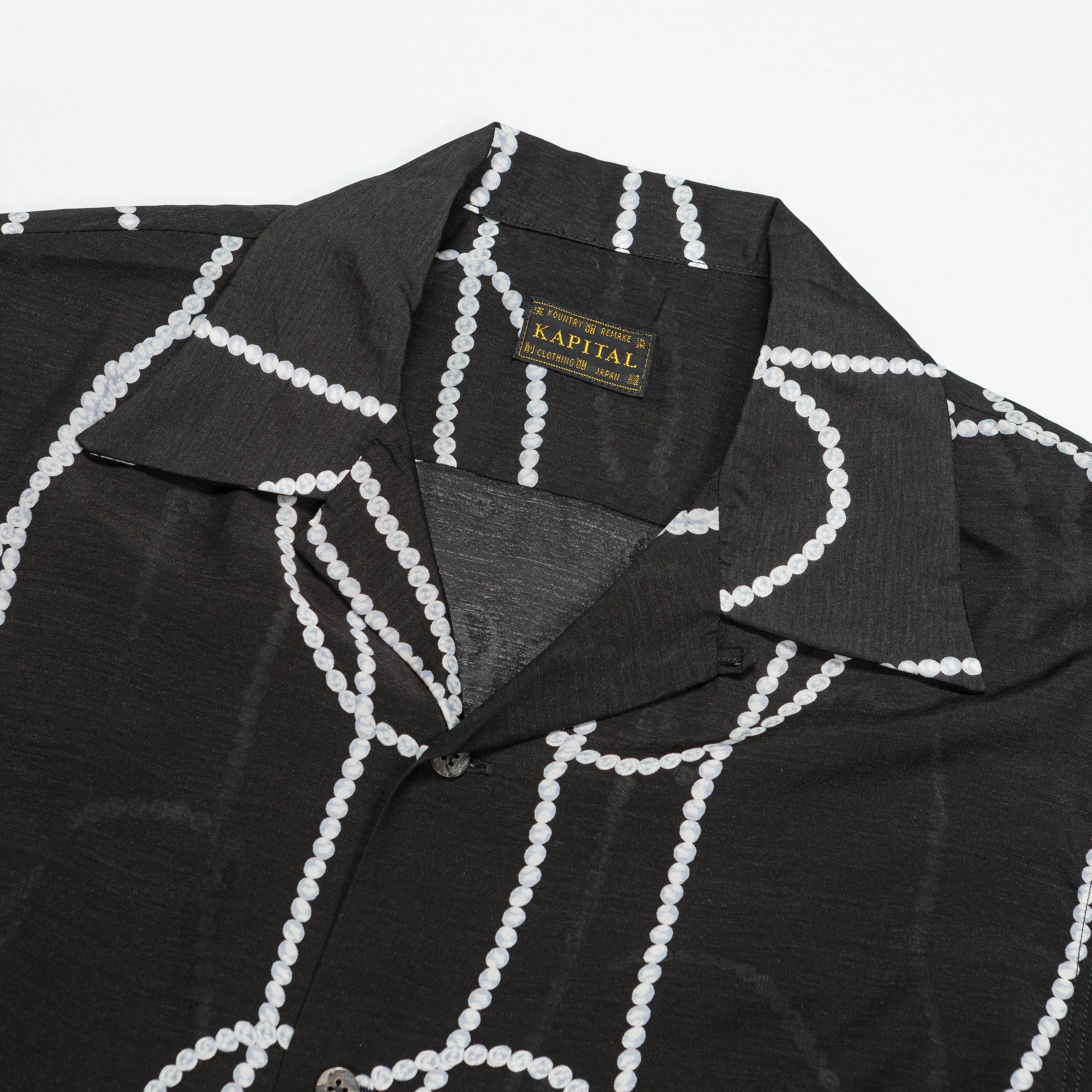 Kapital Clothing Seide Rayon PEARL-KATABIRA Aloha - Schwarz