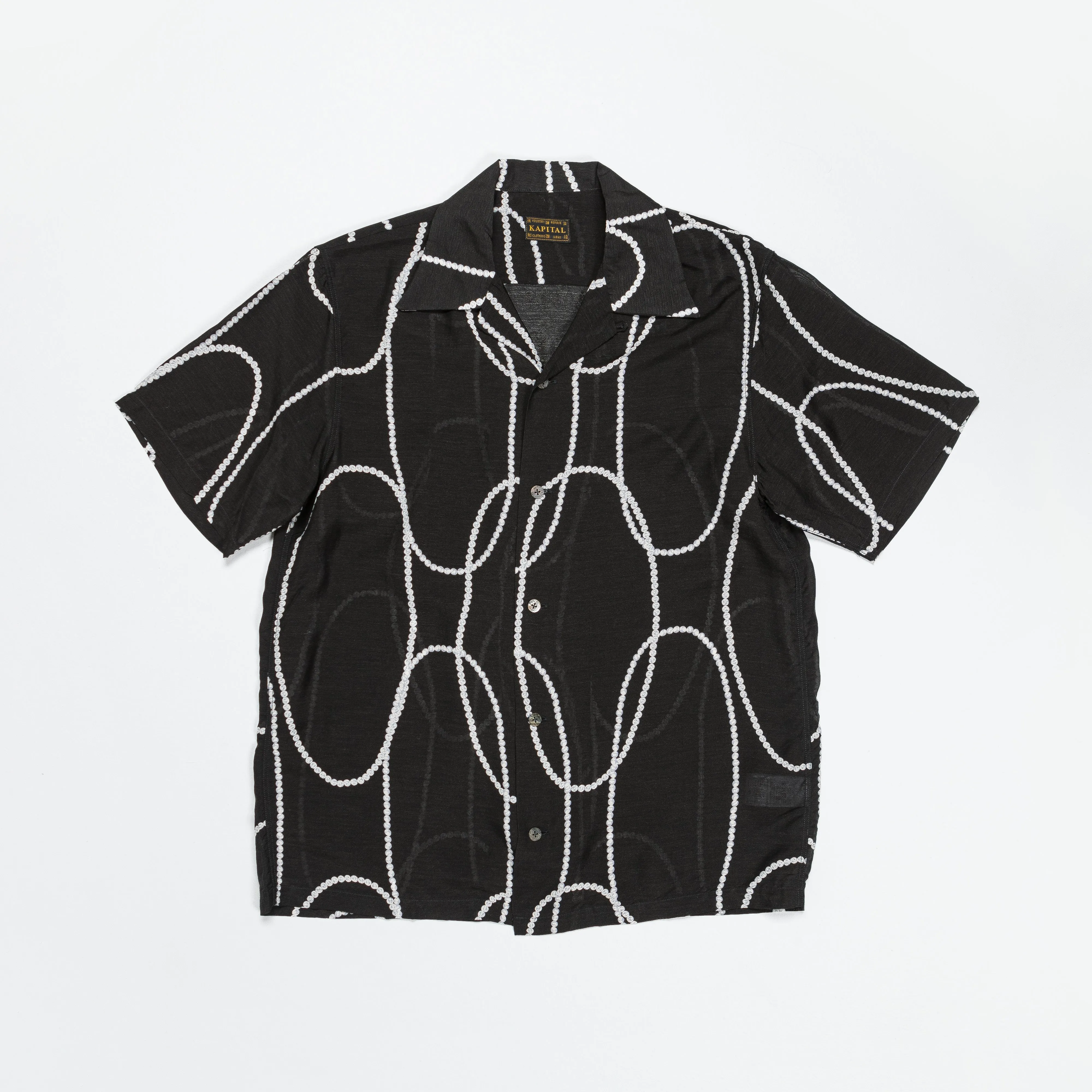 Kapital Clothing Seide Rayon PEARL-KATABIRA Aloha - Schwarz