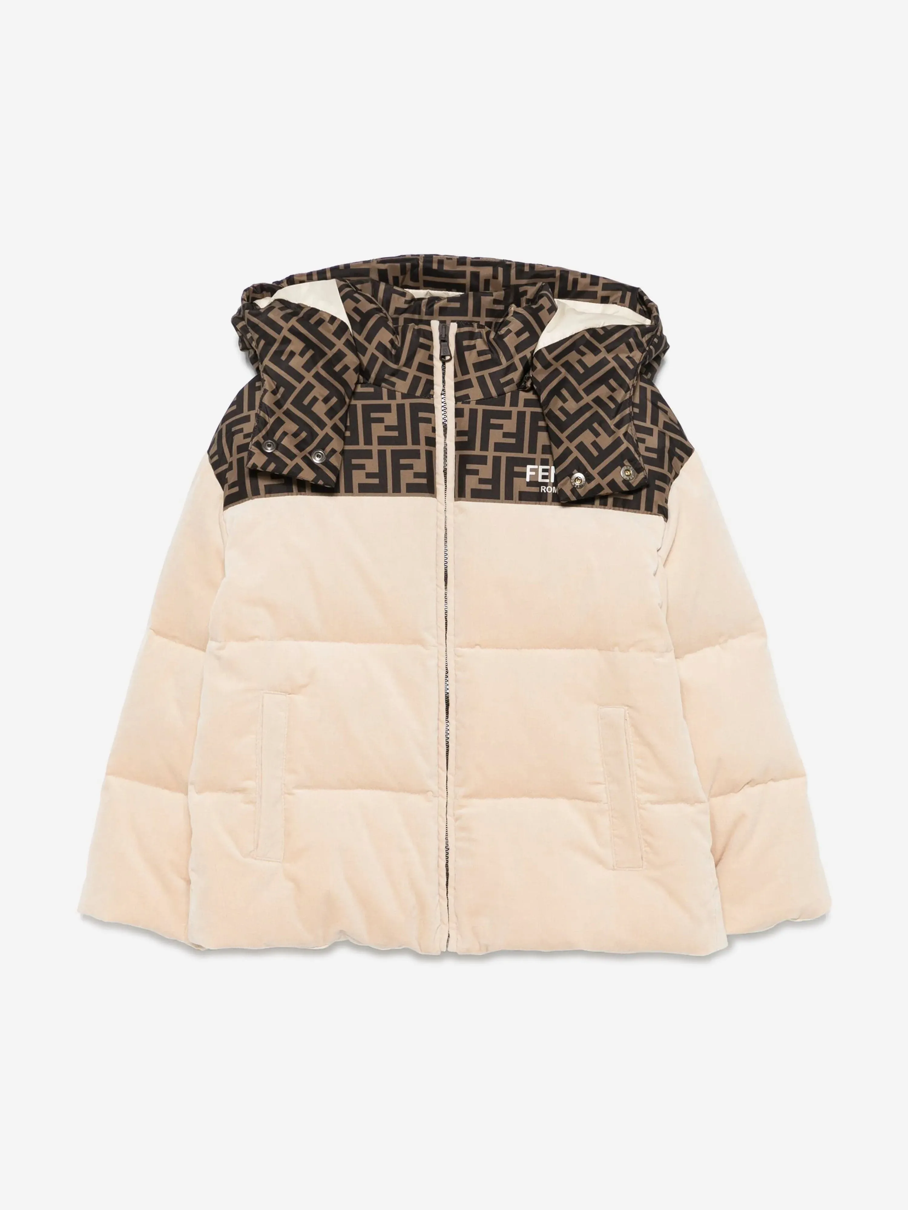 Kinder Daunen gefütterte Steppjacke in Beige