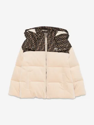 Kinder Daunen gefütterte Steppjacke in Beige